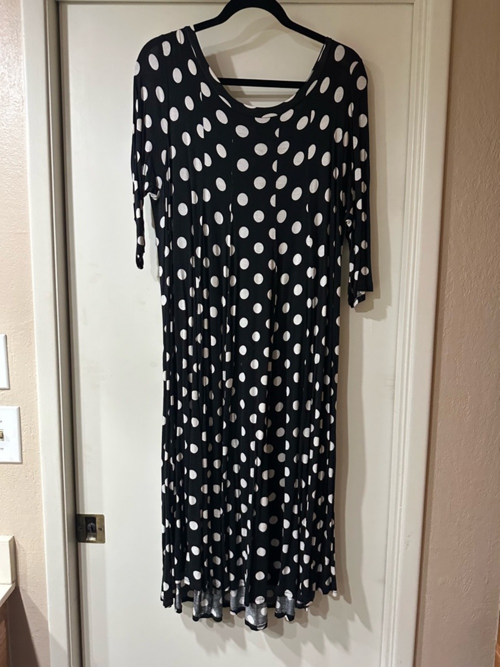 MOA USA Black and White Polka Dot Midi Dress